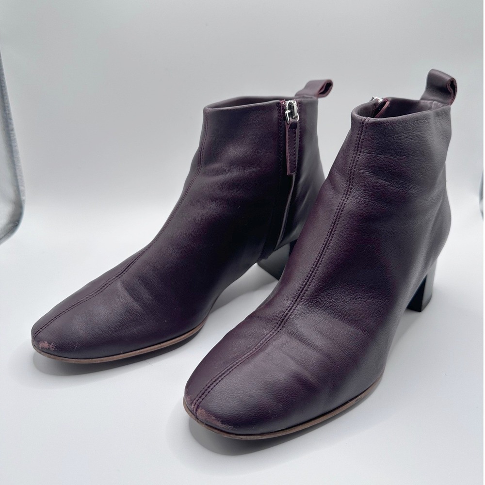Everlane The Day Boot Women 5.5 - 2" Heel narrow Burgundy Italian Soft Leather